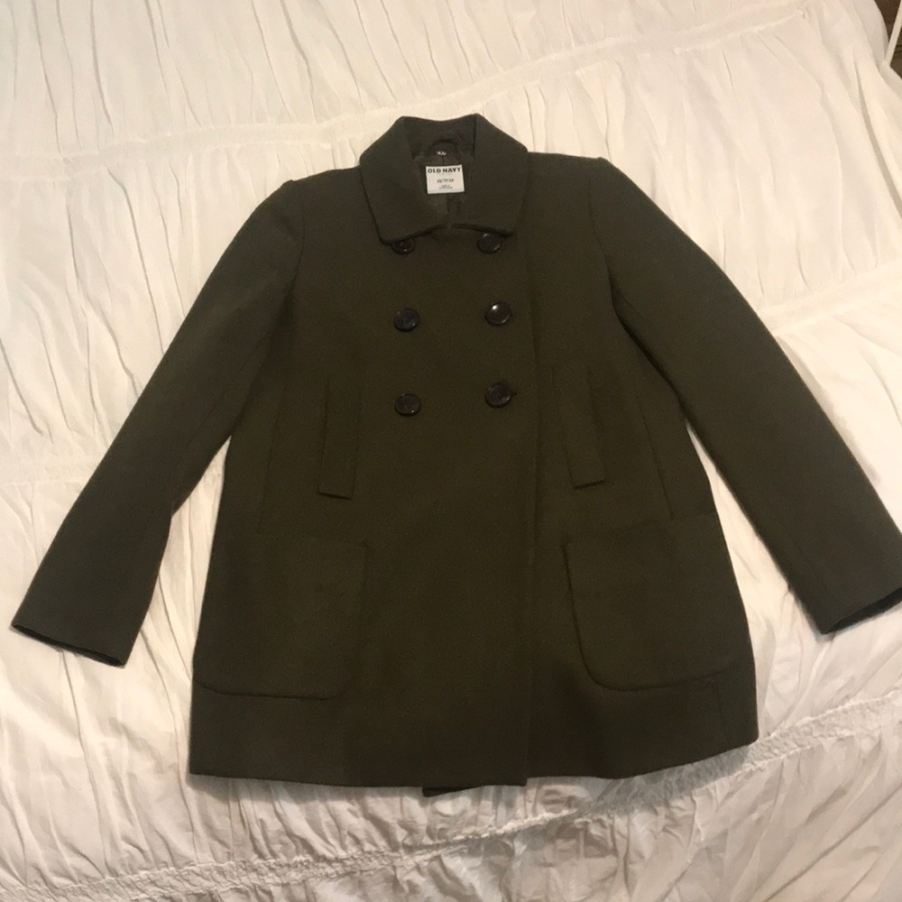 Olive Double-Breasted Women's Coat